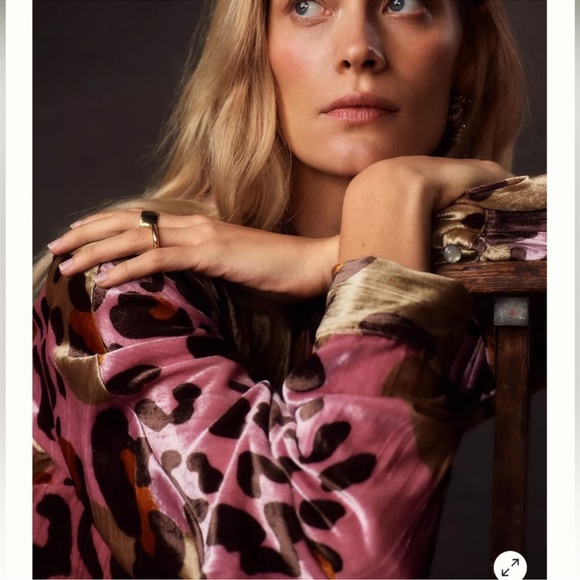 Anthropologie Pink and Brown Leopard Print Dress - Picture 3 of 5